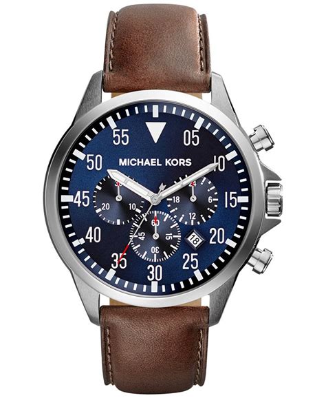 michael kors watches leathee stra|michael kors men's leather watch.